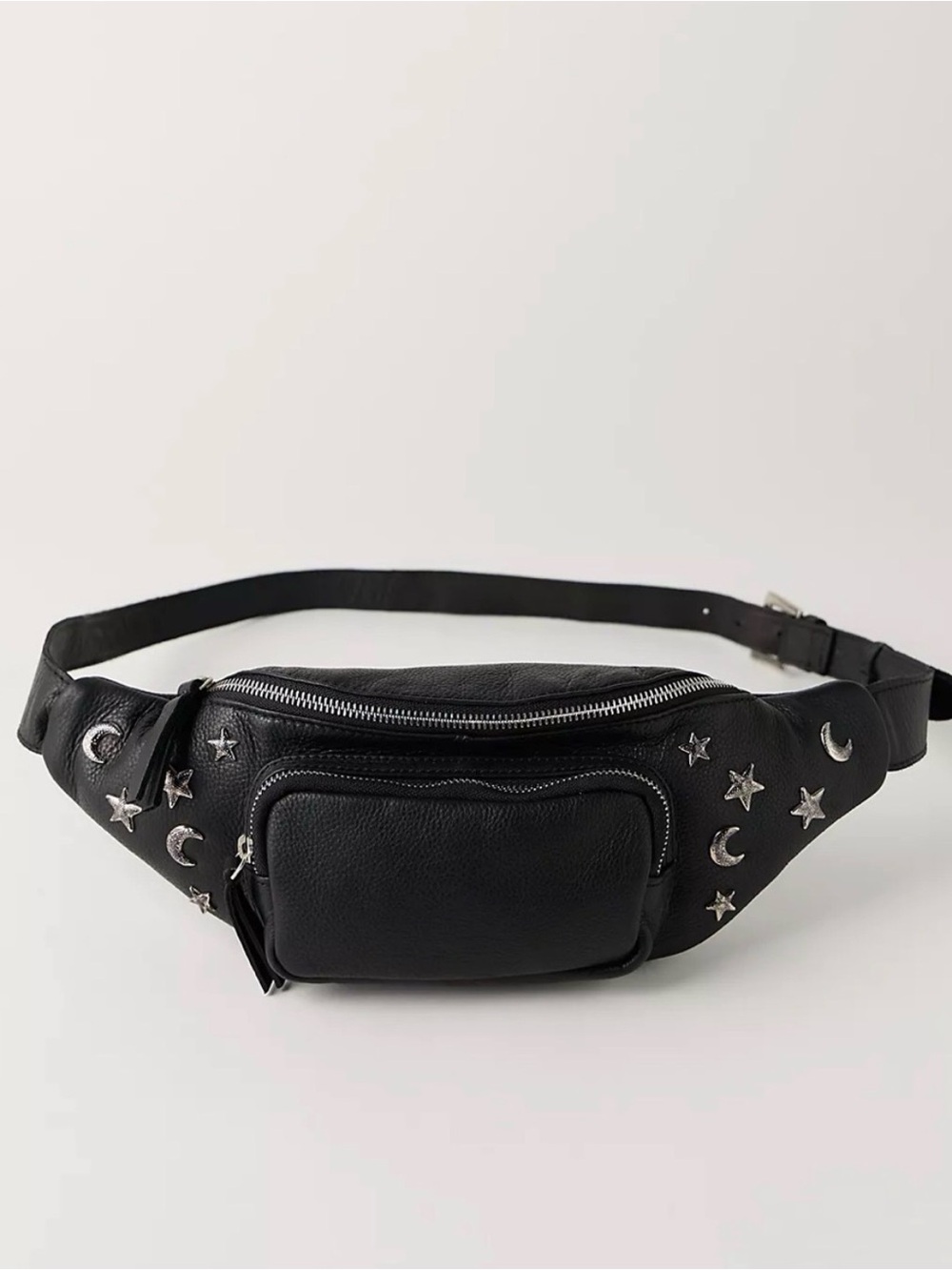 Free People Sonar Studded Sling Bag Leather Black